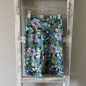 Aerie Floral Bike Shorts - Blue and Green